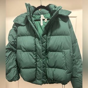 lululemon green puffer jacket, size 10